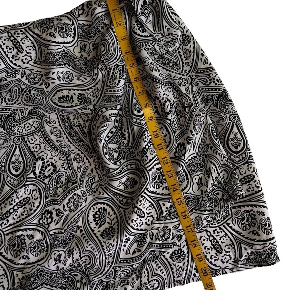 Talbots Silk Paisley Black and White Sarong Style Skirt Size 14 - Picture 4 of 6
